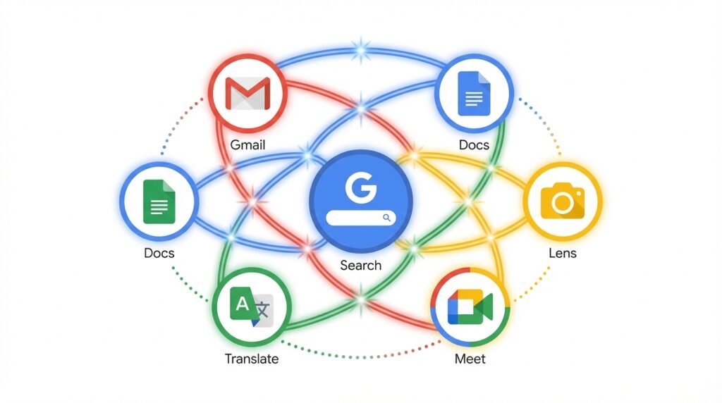 Google AI tools ecosystem diagram 2026