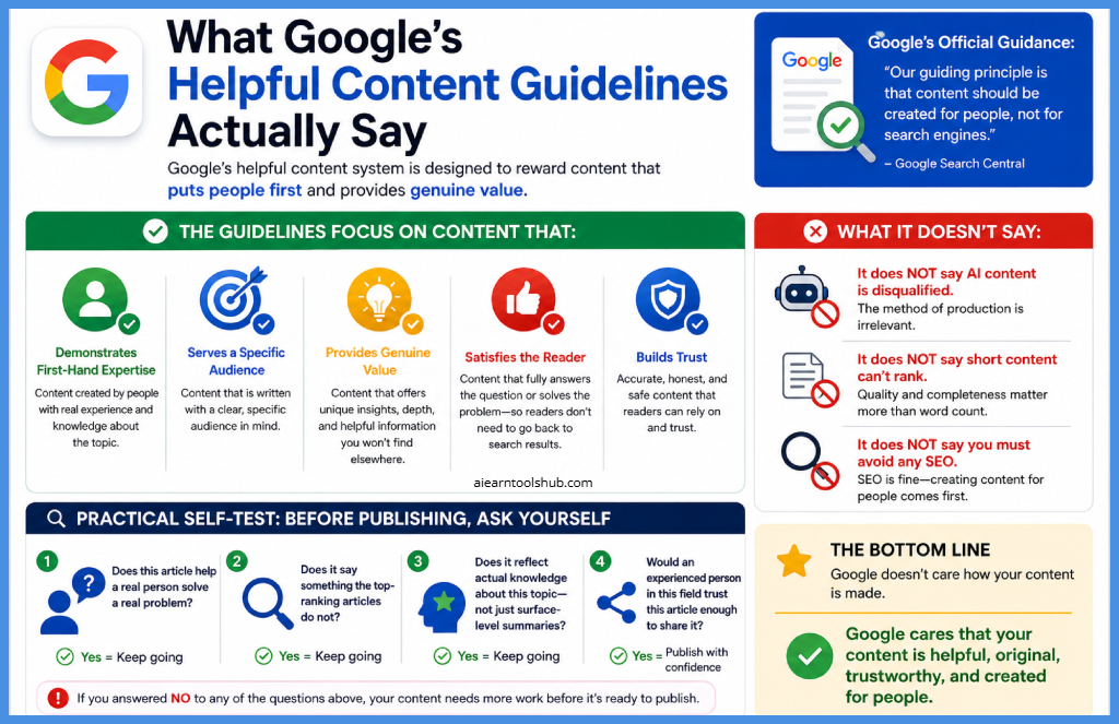 What Google’s helpful content guidelines actually say in 2026 