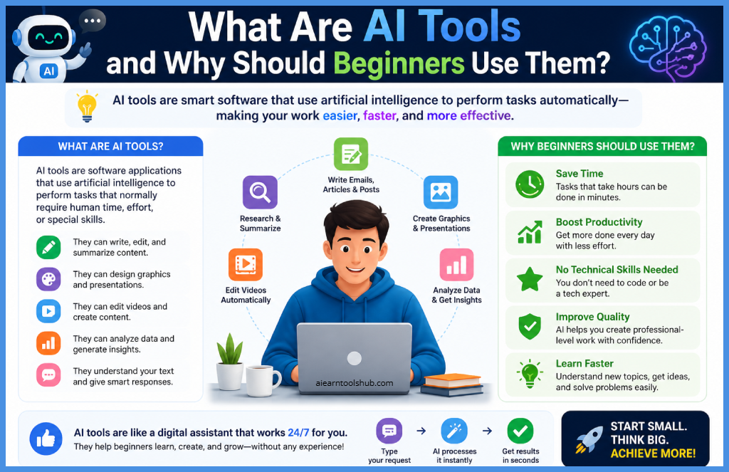 what AI tools are and why beginners should use them