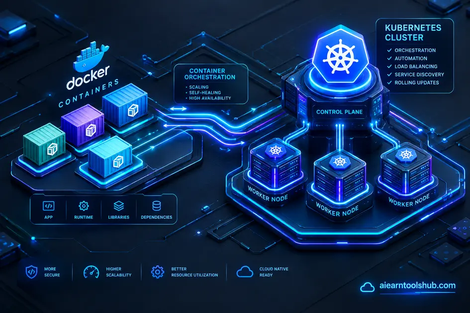 Automated Docker Container and Kubernetes Orchestration Workflow Diagram