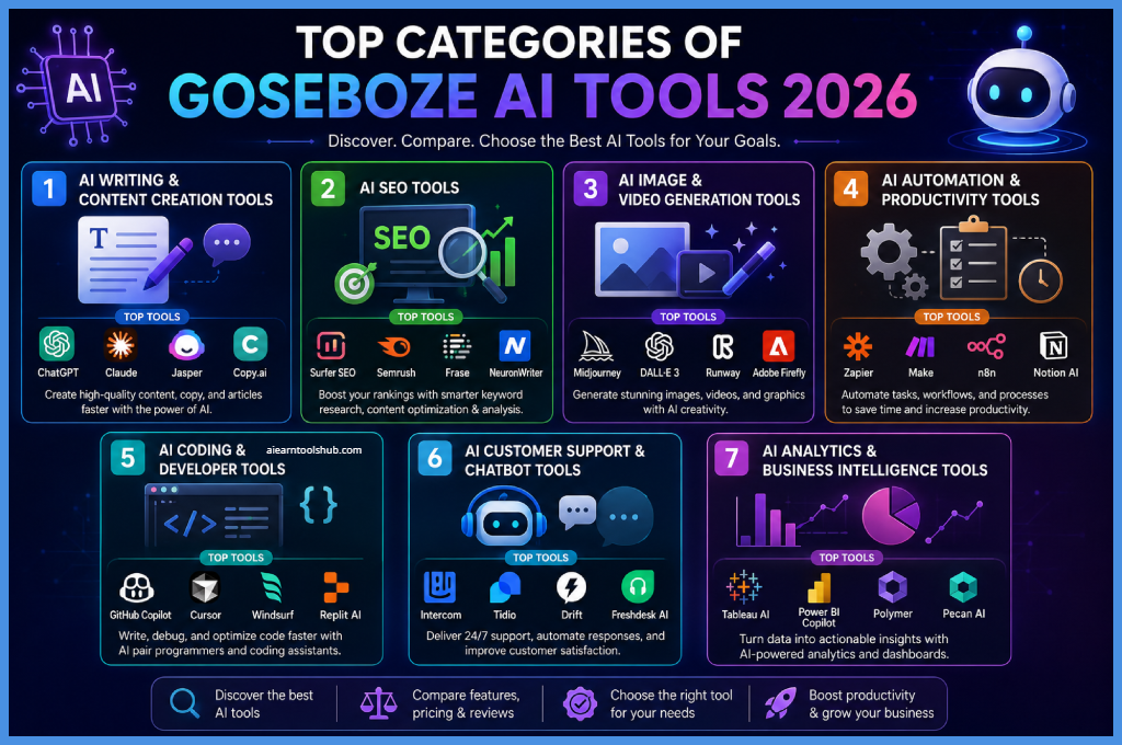Top Categories of Goseboze AI Tools 2026