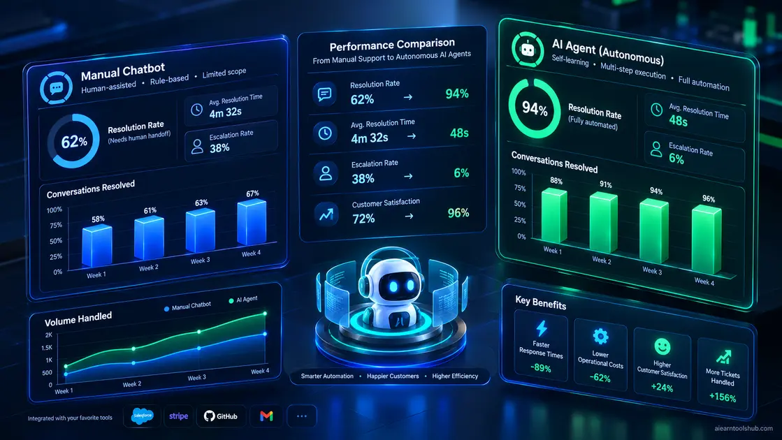 AI Agents vs Chatbots: Key Differences & 2026 Comparison Guide 7 enterprise deployment metrics highlighting ai agents vs chatbots performance