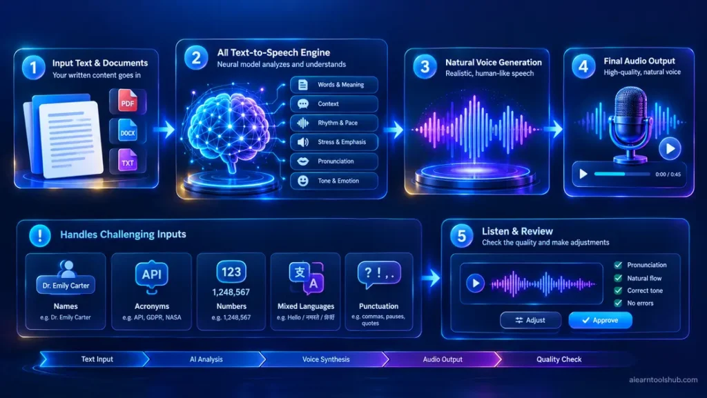 How AI text to speech converts written text into natural-sounding audio