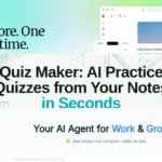 Quizgecko, QuizWhiz, and NoteGPT interfaces side by side — AI quiz generator tools that turn notes, PDFs, and YouTube lectures into practice quizzes