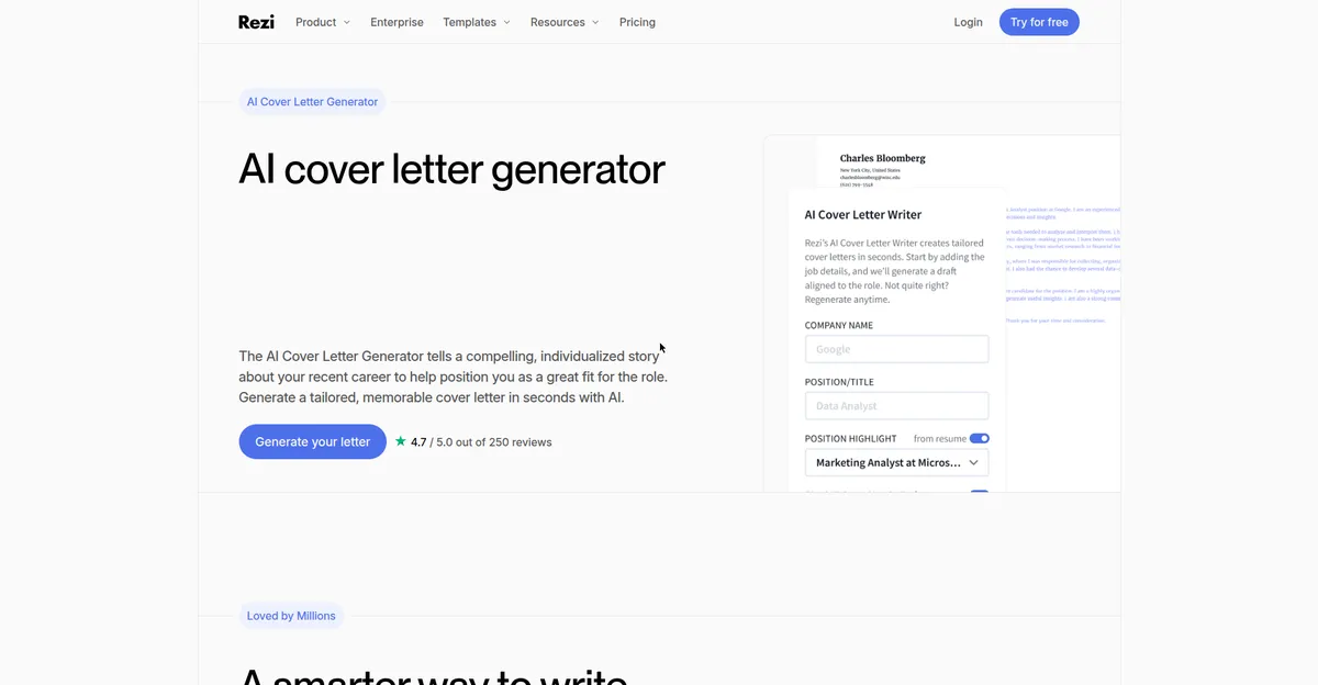 Best AI Resume Builder: 7 Top Tools Tested (2026) 13 Rezi AI resume builder interface with ATS scoring, a best AI resume builder for beating applicant tracking systems