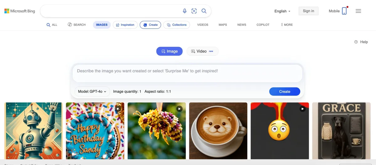 best free image generation AI bing