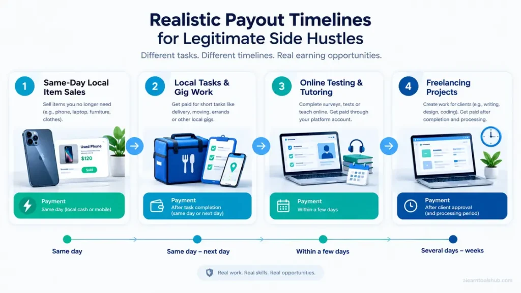How to earn money fast through selling unused items, freelance work, and local gigs.