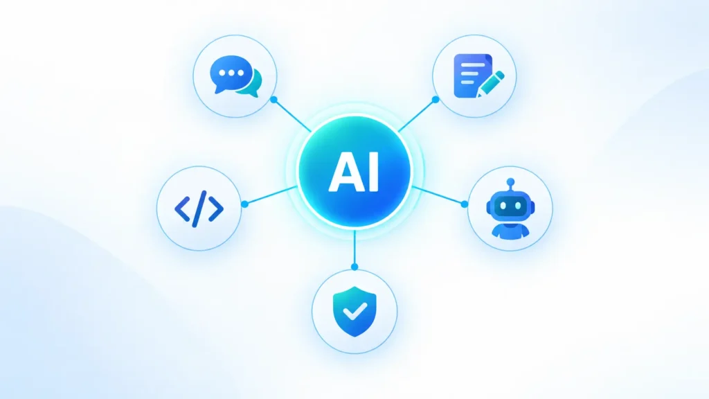 Microsoft AI Tool: 6 Best Picks for Every User (2026) 5 Microsoft AI tool overview showing Copilot, GitHub Copilot and Copilot Studio as separate products